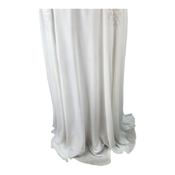 Bicici Coty Formal Dress Women Small White Beaded Prom Gown Evening Crafty Flaws - Picture 6 of 16